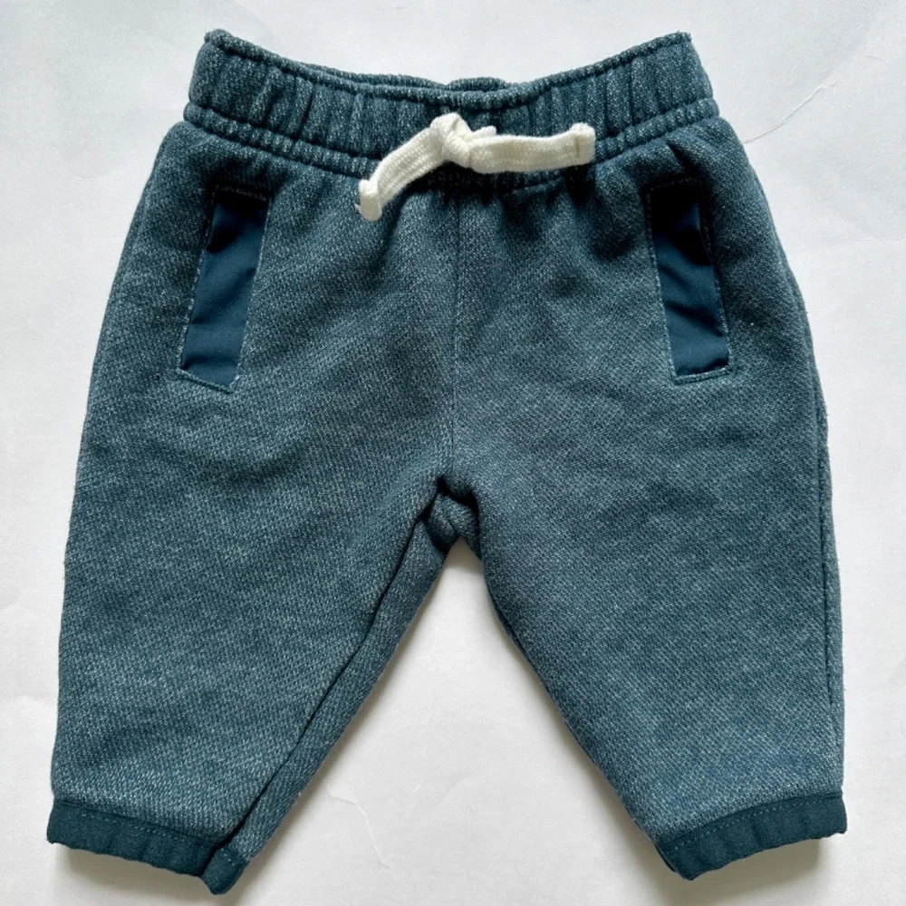 3 Piece Baby Boy Matching Set 3M Sweat Set & Onesie Blue Gray Fox